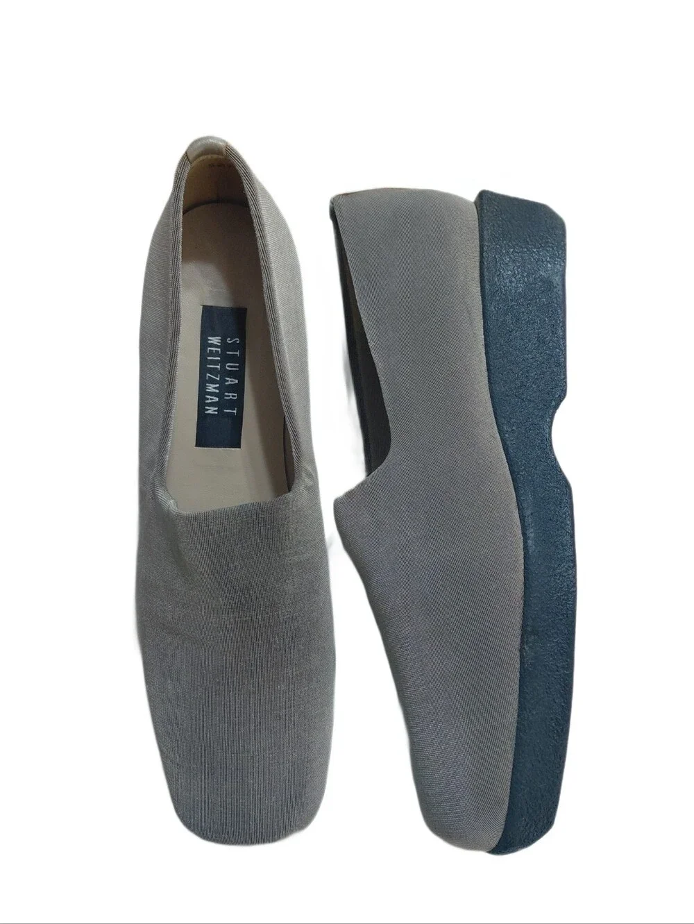 Stuart Weitzman Gray Fabric Slip-On Loafers Women's Size 9 M